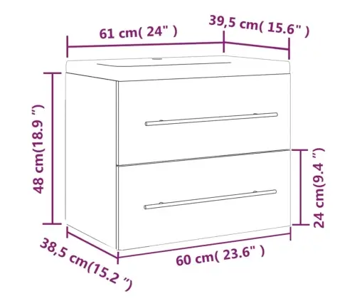 Skapītis Ar Iebūvētu Izlietni, Pelēka Ozola, Inženierijas Koks Vidaxl