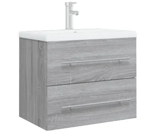Skapītis Ar Iebūvētu Izlietni, Pelēka Ozola, Inženierijas Koks Vidaxl