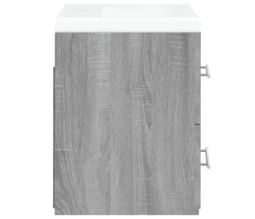 Skapītis Ar Iebūvētu Izlietni, Pelēka Ozola, Inženierijas Koks Vidaxl