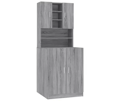 Veļasmašīnas Skapītis, Pelēka Ozolkoka Krāsa, Inženierijas Koks Vidaxl