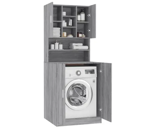 Veļasmašīnas Skapītis, Pelēka Ozolkoka Krāsa, Inženierijas Koks Vidaxl