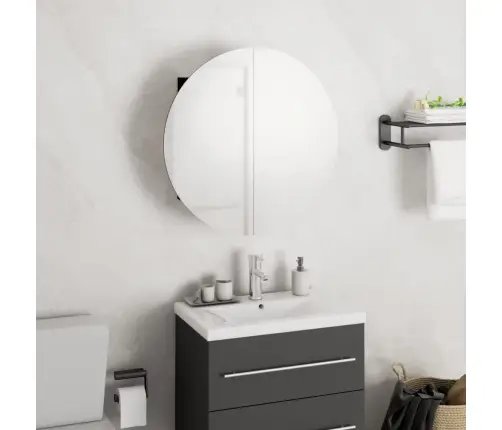 Vannasistabas Skapītis, Spogulis Ar Led, Melns, 40X40X17,5 Cm Vidaxl