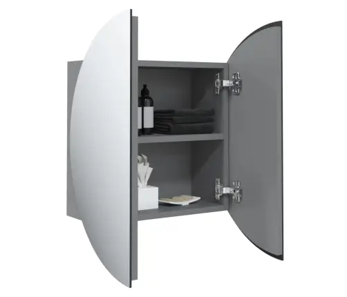 Vonios Kambario Spintelė Su Veidrodžiu/Led, Pilka, 47X47X17,5Cm