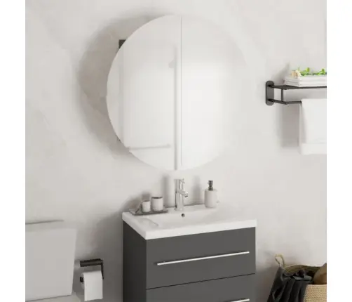 Vonios Kambario Spintelė Su Veidrodžiu/Led, Pilka, 47X47X17,5Cm