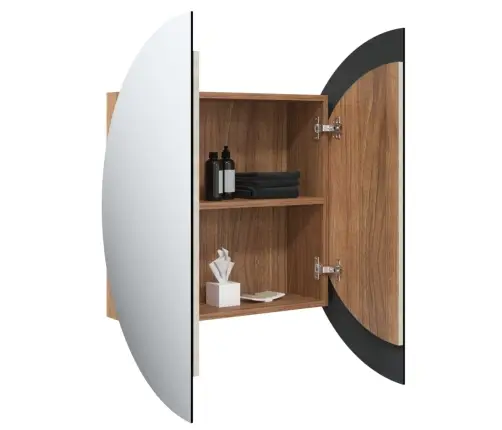 Vannasistabas Skapītis, Spogulis Ar Led, Koka, 54X54X17,5 Cm Vidaxl