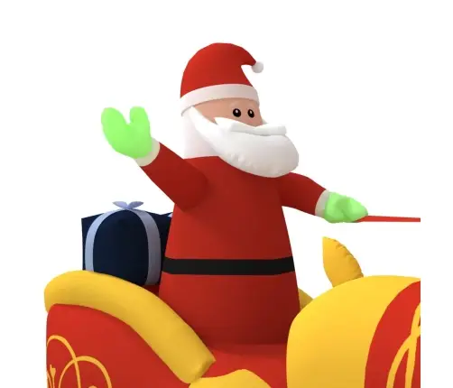 Piepūšama Ziemassvētku Dekorācija, Salavecis Un Brieži, 130 Cm Vidaxl