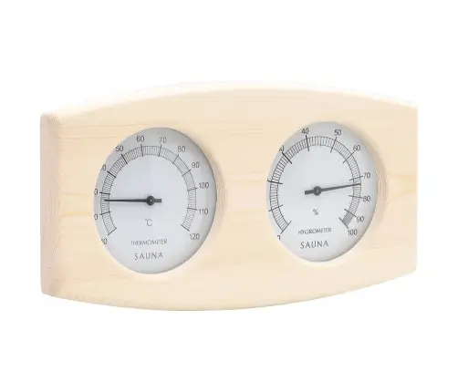 Kaks Ühes Sauna Termo-Hügromeeter Ja Liivakell, Männipuit