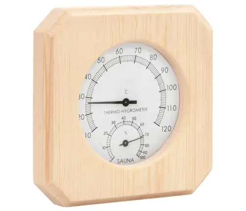 Pirts Higrometrs, Termometrs Un Smilšu Pulkstenis, Priedes Koks Vidaxl
