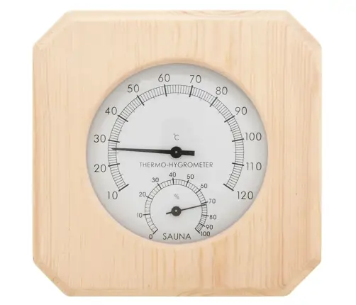 Pirts Higrometrs, Termometrs Un Smilšu Pulkstenis, Priedes Koks Vidaxl