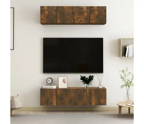 Telerikapid 4 Tk, Suitsutatud Tamm, 60X30X30 cm Tehispuit