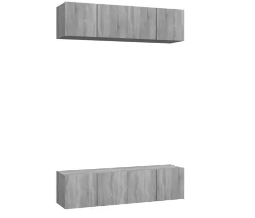 Tv Spintelės, 4Vnt., Pilkos Ąžuolo, 60X30X30cm Mediena