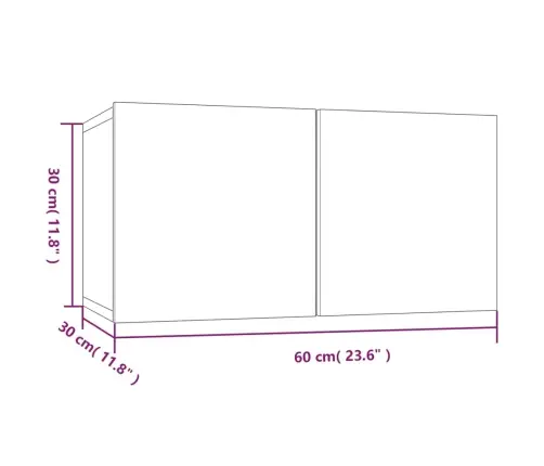 Tv Spintelės, 4Vnt., Pilkos Ąžuolo, 60X30X30cm Mediena