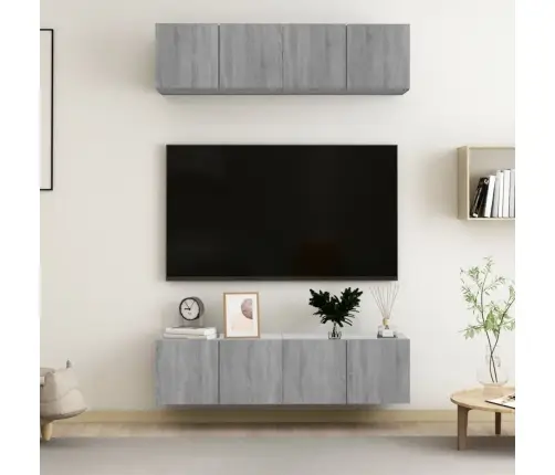 Tv Spintelės, 4Vnt., Pilkos Ąžuolo, 60X30X30cm Mediena