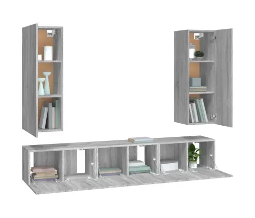 5-Osaline Telerikappide Komplekt, Hall Sonoma Tamm, Tehispuit