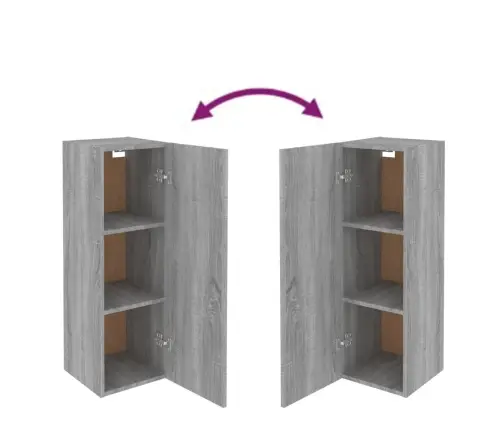 5-Osaline Telerikappide Komplekt, Hall Sonoma Tamm, Tehispuit