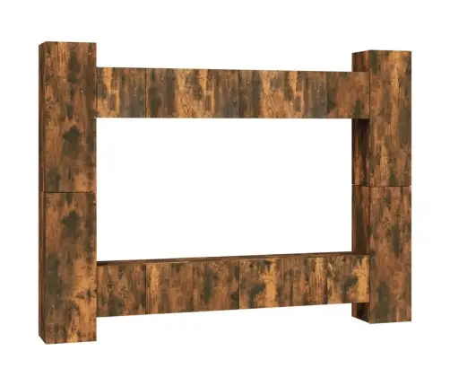 10-Osaline Telerikappide Komplekt, Suitsutatud Tamm, Tehispuit