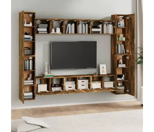 10-Osaline Telerikappide Komplekt, Suitsutatud Tamm, Tehispuit