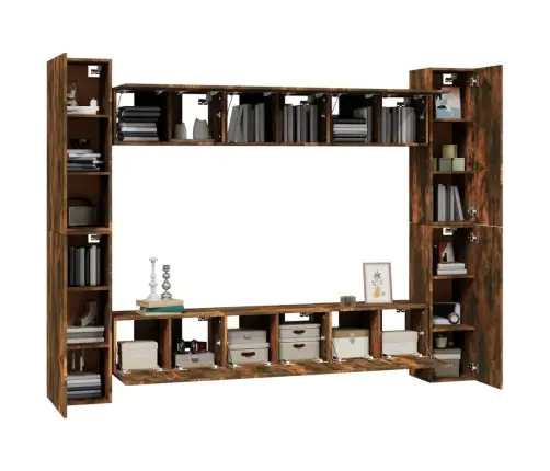 10-Osaline Telerikappide Komplekt, Suitsutatud Tamm, Tehispuit