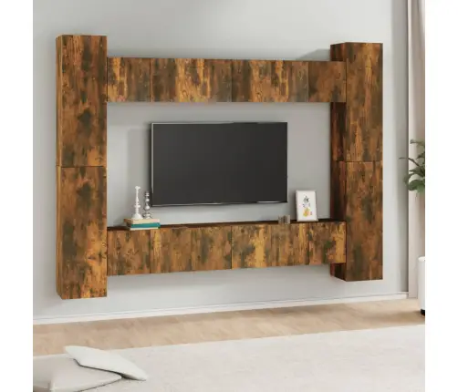 10-Osaline Telerikappide Komplekt, Suitsutatud Tamm, Tehispuit