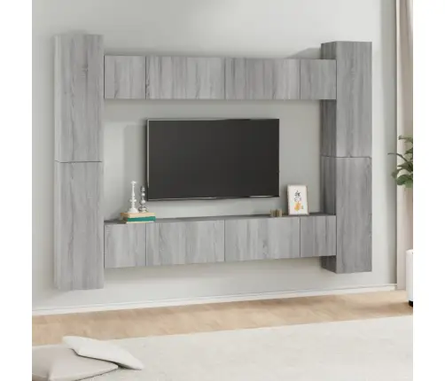 10-Osaline Telerikappide Komplekt, Hall Sonoma Tamm, Tehispuit