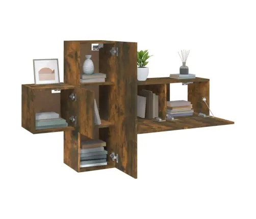 3-Osaline Telerikappide Komplekt, Suitsutatud Tamm, Tehispuit