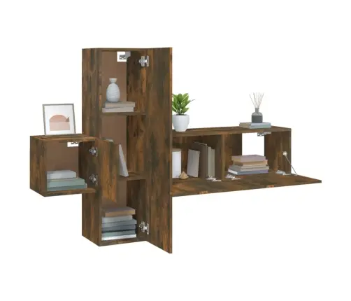 3-Daļīgs Tv Skapīšu Komplekts, Ozola Krāsa, Inženierijas Koks Vidaxl