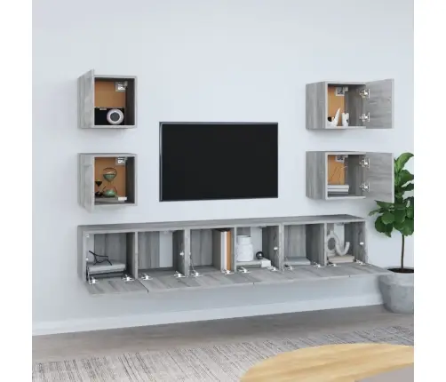 7 -Osaline Telerikappide Komplekt, Hall Sonoma, Tehispuit