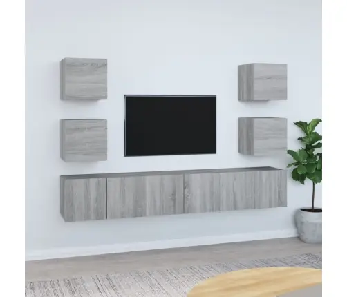 7 -Osaline Telerikappide Komplekt, Hall Sonoma, Tehispuit