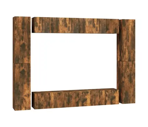 10-Osaline Telerikappide Komplekt, Suitsutatud Tamm, Tehispuit