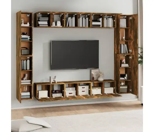 10-Osaline Telerikappide Komplekt, Suitsutatud Tamm, Tehispuit