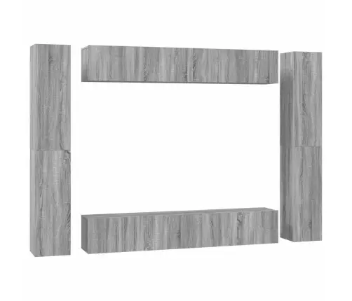 10-Osaline Telerikappide Komplekt, Hall Sonoma Tamm, Tehispuit