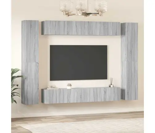 10-Osaline Telerikappide Komplekt, Hall Sonoma Tamm, Tehispuit