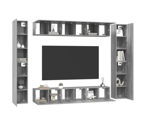 10-Osaline Telerikappide Komplekt, Hall Sonoma Tamm, Tehispuit