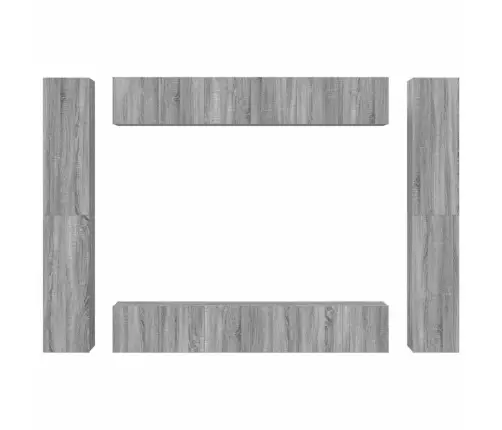 10-Osaline Telerikappide Komplekt, Hall Sonoma Tamm, Tehispuit