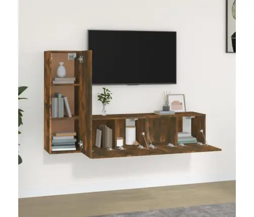 3-Osaline Telerikappide Komplekt, Suitsutatud Tamm, Tehispuit