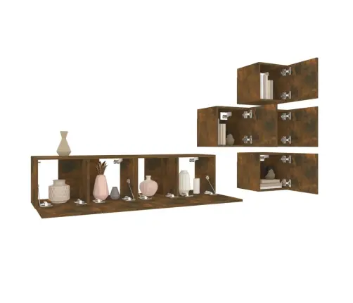 6-Daļīgs Tv Skapīšu Komplekts, Ozola Krāsa, Inženierijas Koks Vidaxl 6-Daļīgs Tv Skapīšu Komplekts, Ozola Krāsa, Inženierijas Koks Vidaxl