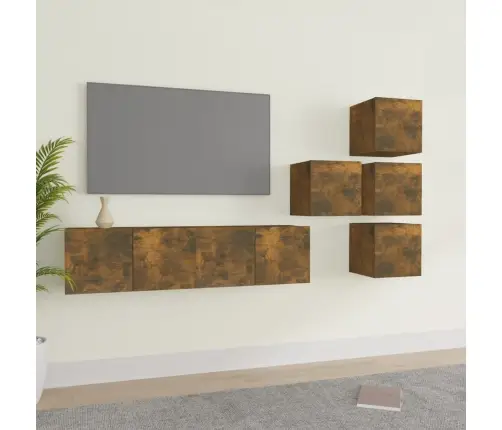 6-Daļīgs Tv Skapīšu Komplekts, Ozola Krāsa, Inženierijas Koks Vidaxl 6-Daļīgs Tv Skapīšu Komplekts, Ozola Krāsa, Inženierijas Koks Vidaxl