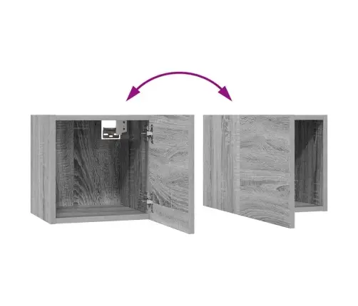 Tv Spintelių Komplektas, 10 Dalių, Pilkas Ąžuolo, Mediena