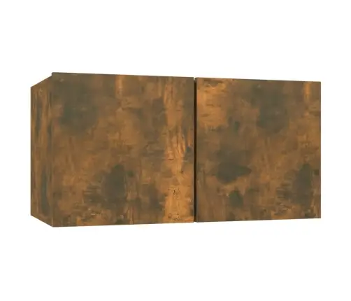 Tv Spintelės, 8Vnt., Dūminio Ąžuolo, 60X30X30cm Mediena Tv Spintelės, 8Vnt., Dūminio Ąžuolo, 60X30X30cm Mediena