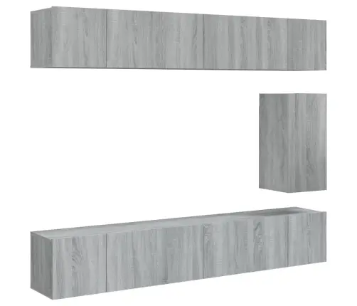7 -Osaline Telerikappide Komplekt, Hall Sonoma, Tehispuit