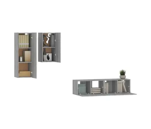 4-Osaline Telerikappide Komplekt, Hall Sonoma, Tehispuit