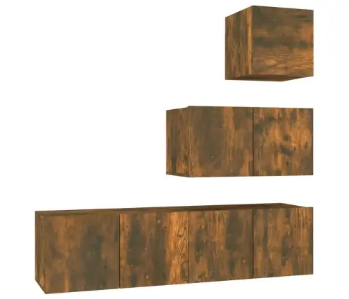 4-Daļīgs Tv Skapīšu Komplekts, Ozola Krāsa, Inženierijas Koks Vidaxl 4-Daļīgs Tv Skapīšu Komplekts, Ozola Krāsa, Inženierijas Koks Vidaxl