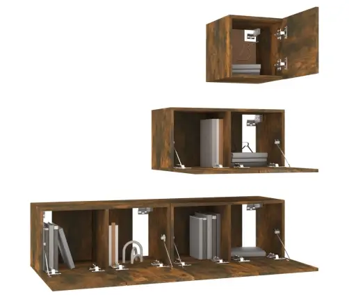 4-Daļīgs Tv Skapīšu Komplekts, Ozola Krāsa, Inženierijas Koks Vidaxl 4-Daļīgs Tv Skapīšu Komplekts, Ozola Krāsa, Inženierijas Koks Vidaxl