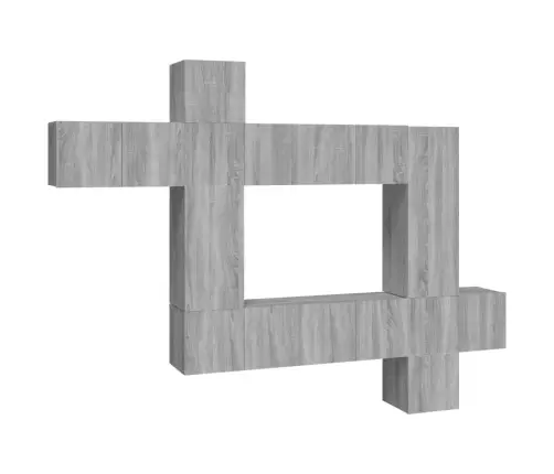 10-Osaline Telerikappide Komplekt, Hall Sonoma Tamm, Tehispuit