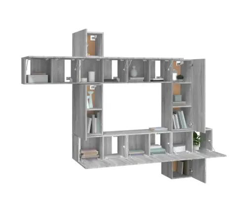 10-Osaline Telerikappide Komplekt, Hall Sonoma Tamm, Tehispuit