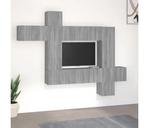 10-Osaline Telerikappide Komplekt, Hall Sonoma Tamm, Tehispuit