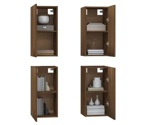 Tv Spintelės, 4Vnt., Rudos Ąžuolo, 30,5X30X60cm Mediena