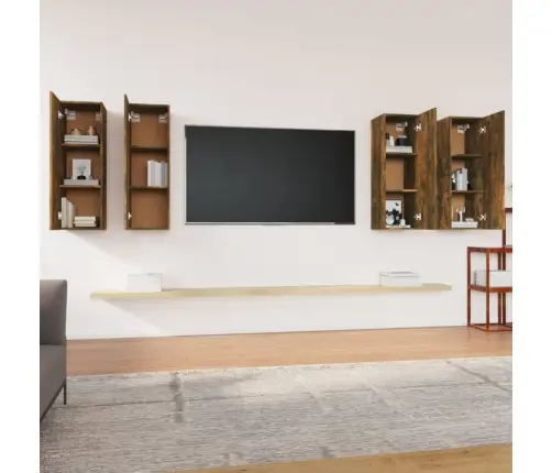 Telerikapid 4 Tk, Suitsutatud Tamm, 30,5X30X90 cm Tehispuit