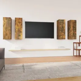 Tv Skapīši, 4 Gab., Ozolkoka, 30,5X30X90 Cm, Inženierijas Koks Vidaxl
