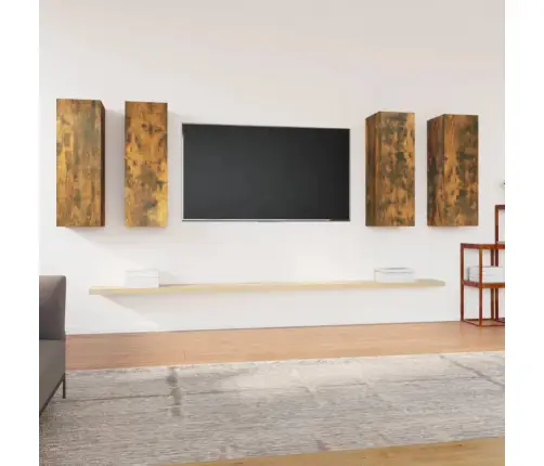 Telerikapid 4 Tk, Suitsutatud Tamm, 30,5X30X90 cm Tehispuit